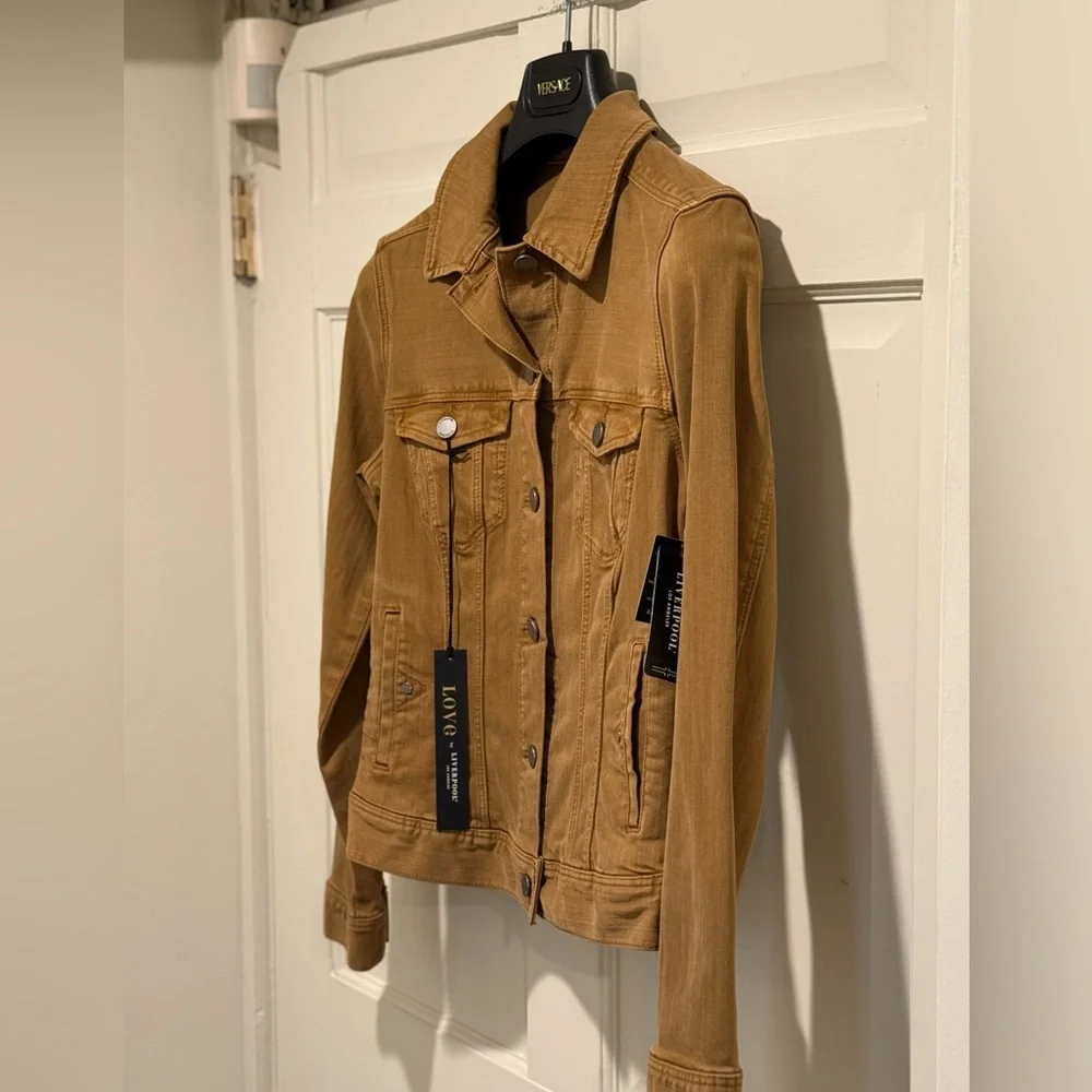Liverpool Los Angeles NWT Size XS Brown/Tan  Denim Long Sleeve Jacket (0600) - Picture 3 of 16